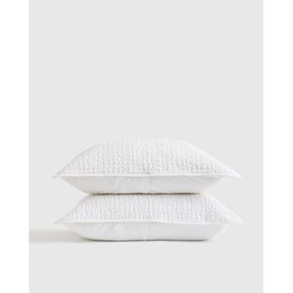 Quince White Quilted Pillow Shams (Pair)
